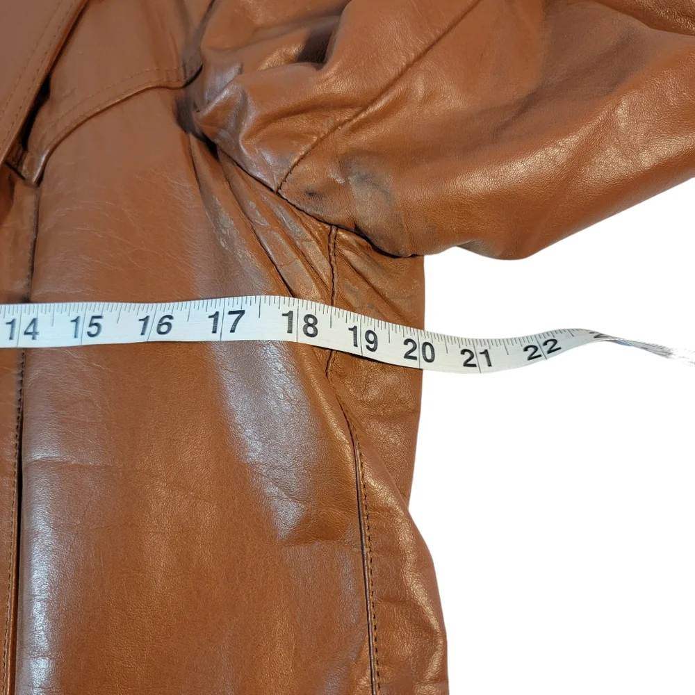 Sheplers Vintage Western Wear Genuine Leather Vented Mod Length Brwon Jacket 40 - Picture 16 of 16